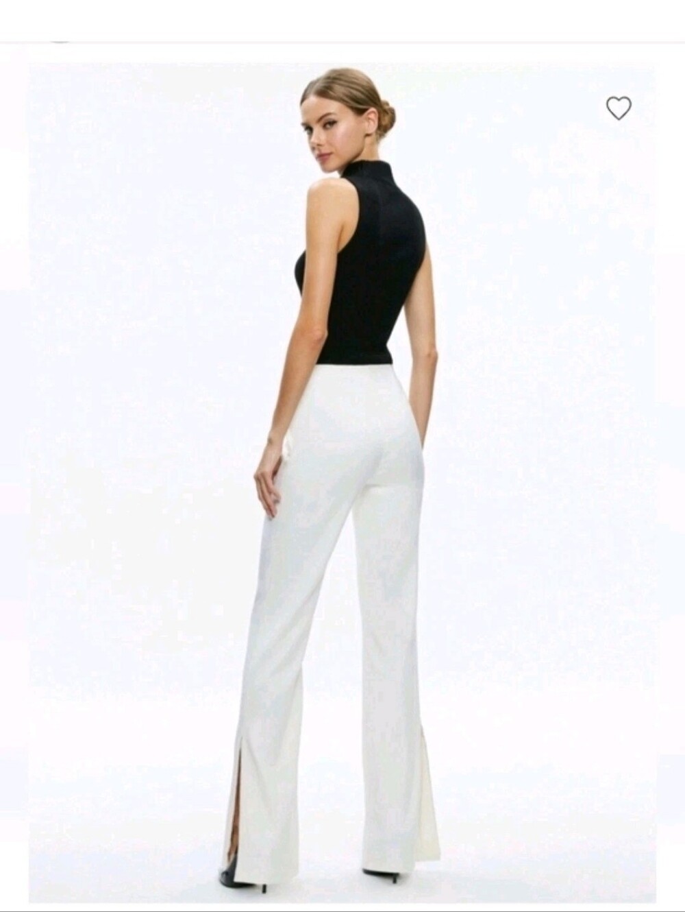 Alice + Olivia Lara Rhinestone Wide Leg Side Slits Pant Size 10 - Picture 5 of 11